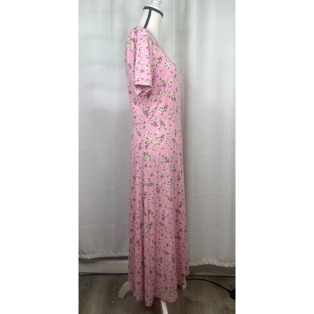 Draper James Tammy T-Shirt Dress Midi Stretch Magnolia Print NWT Sz M
